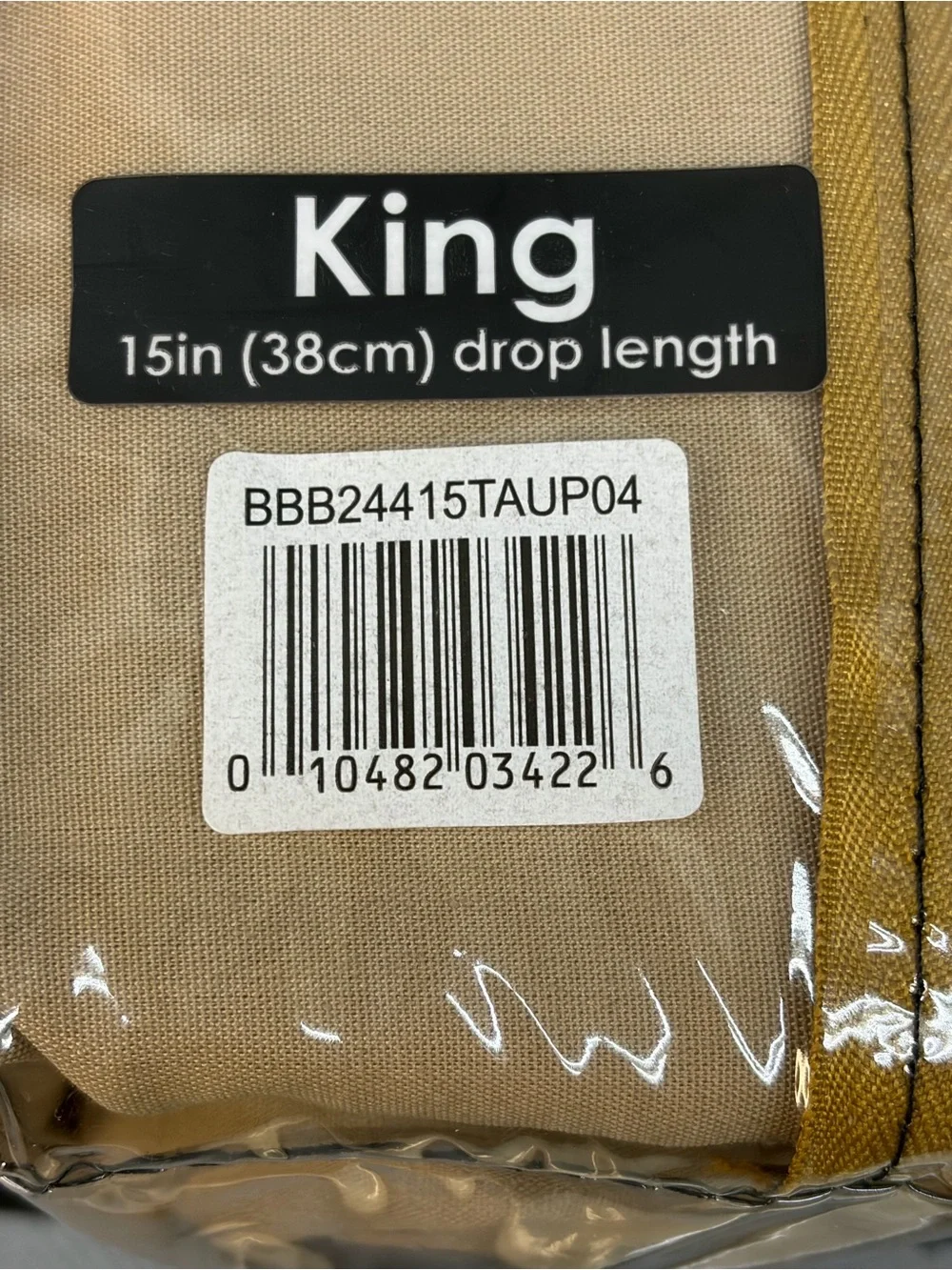 NWT Wonder skirt king size bed skirt with 15 inch drop color taupe split corner